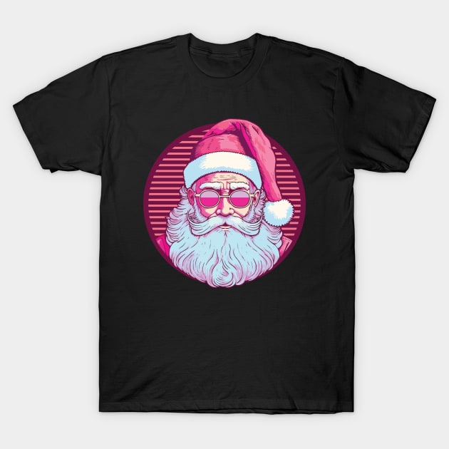 Retro vintage pink santa claus T-Shirt by vectrus